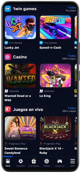 1Win Captura de pantalla del juego de casino